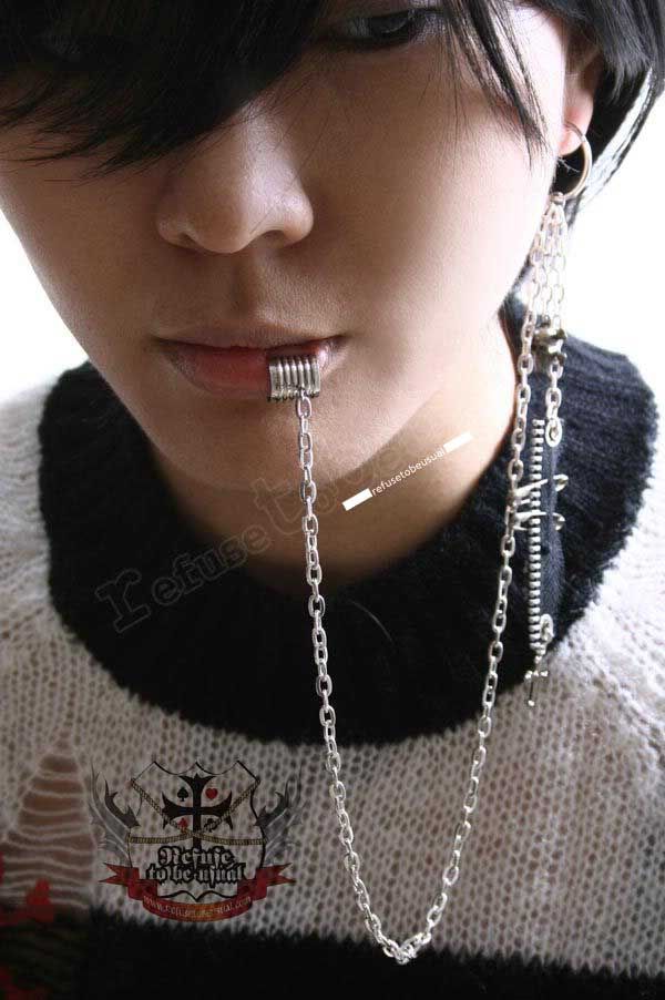 Punk Rtbu Emo Earring Lip Chain Body Jewelry Labret Iii